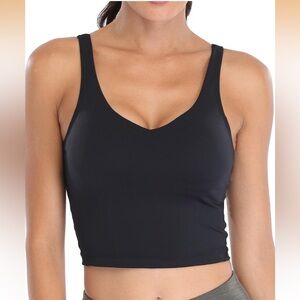 Sports Bra Womens Longline Padded Crop Tank Yoga Bras Workout Fitness Top